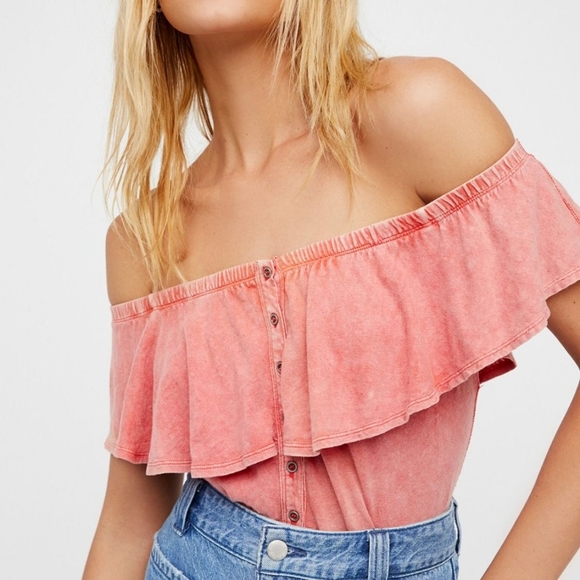 Free People Love Letter off shoulder Tube crop, S - Picture 2 of 9